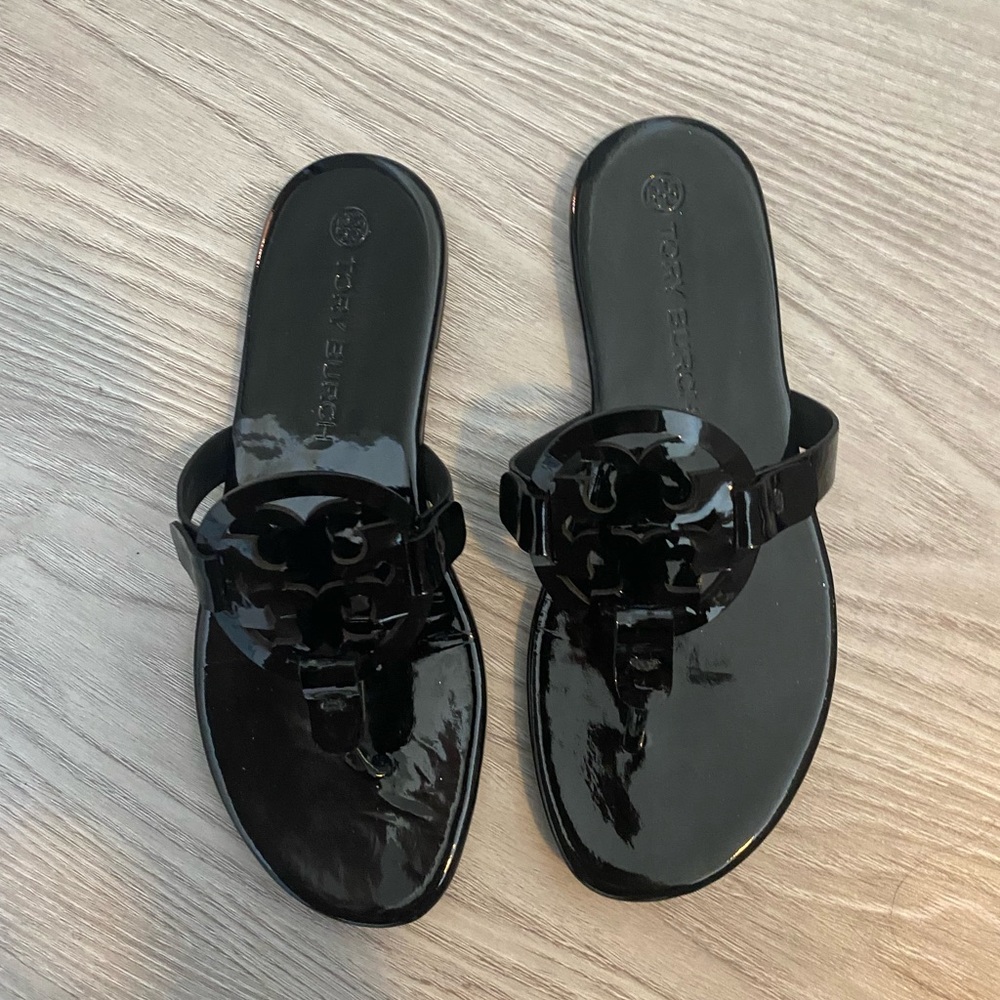 Worn 1x! Tory Burch Miller Black Patent Sandals